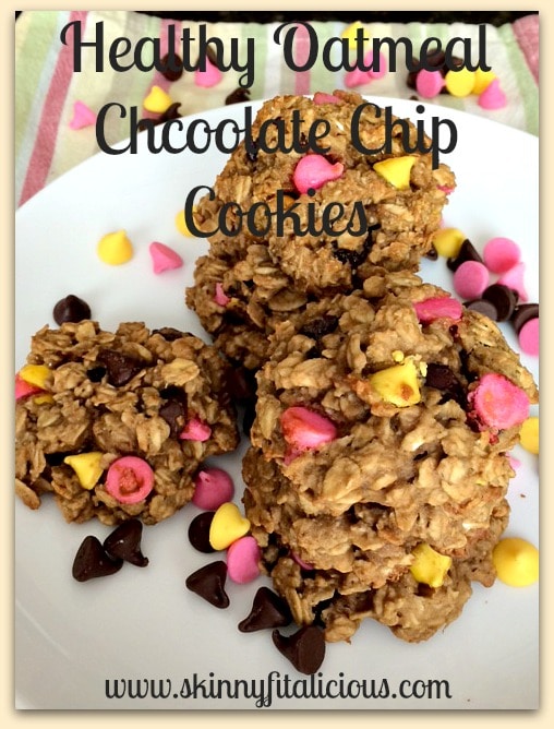 Healthy Oatmeal Chocolate Chip Cookies - Skinny Fitalicious®