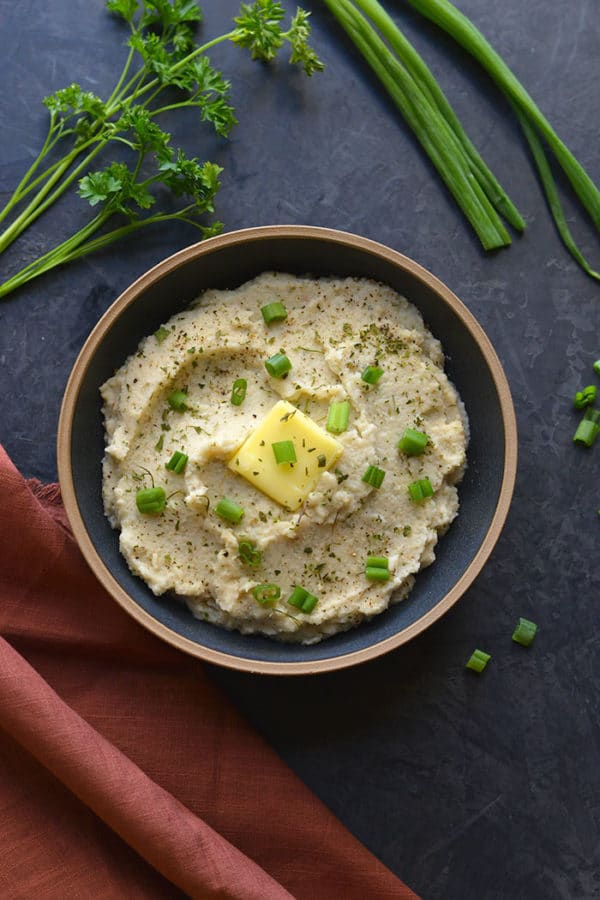 Paleo Roasted Garlic Cauliflower Mash Skinny Fitalicious