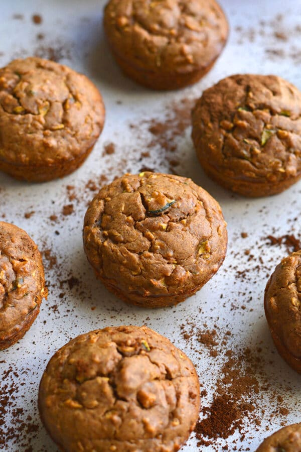 Zucchini Apple Spice Muffins {GF, Paleo, Low Cal} Skinny Fitalicious®