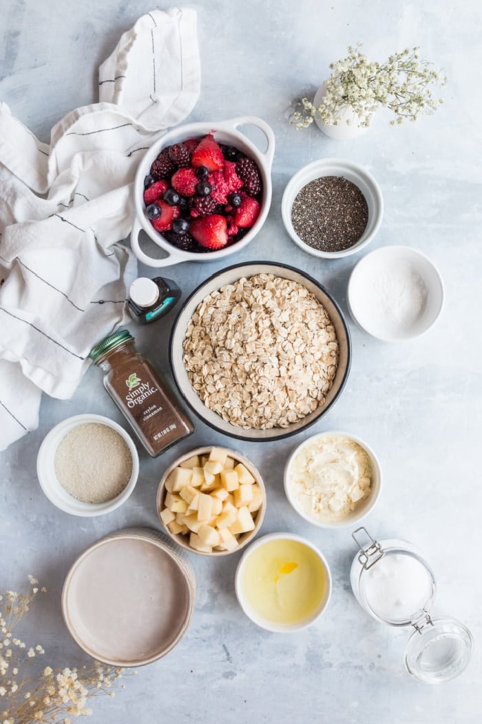 ingredients for protein oatmeal bake