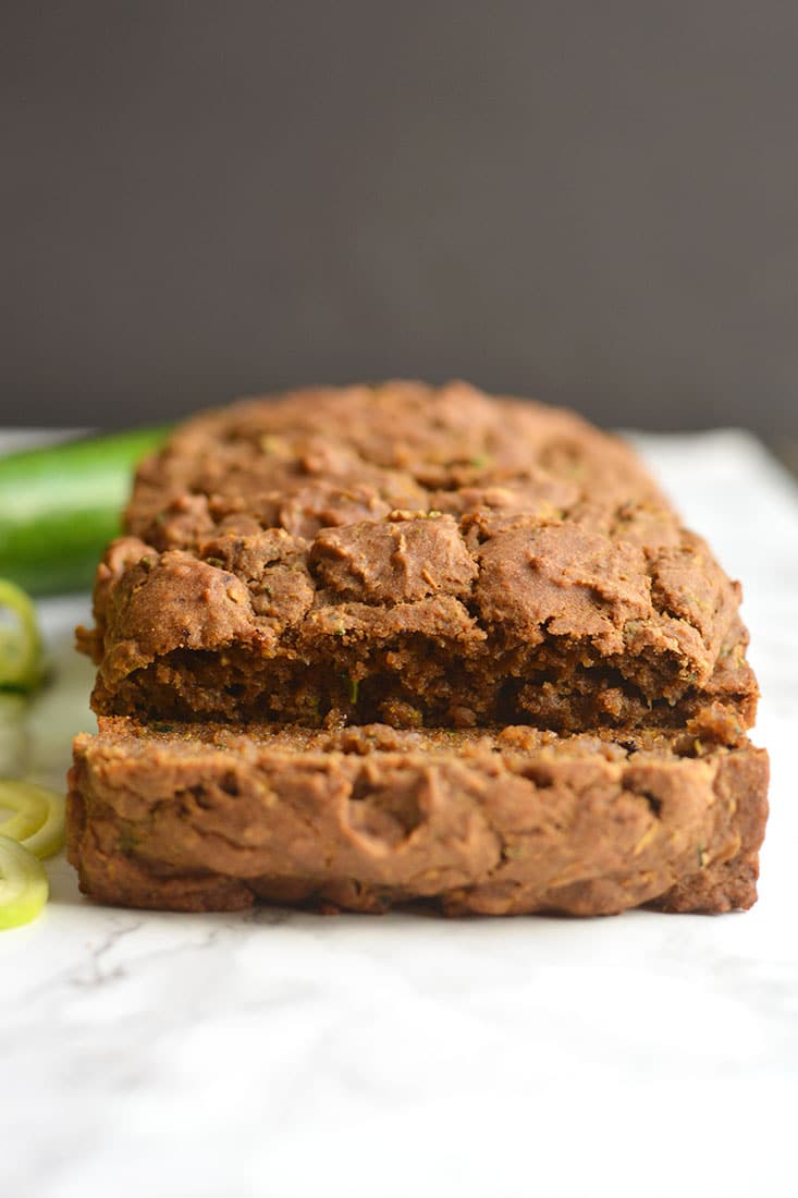 Traditional Zucchini Walnut Espresso Bread made healthy & spiked with espresso for a velvety texture you can't resist. Perfect for breakfast or an anytime snack. Gluten Free + Low Calorie