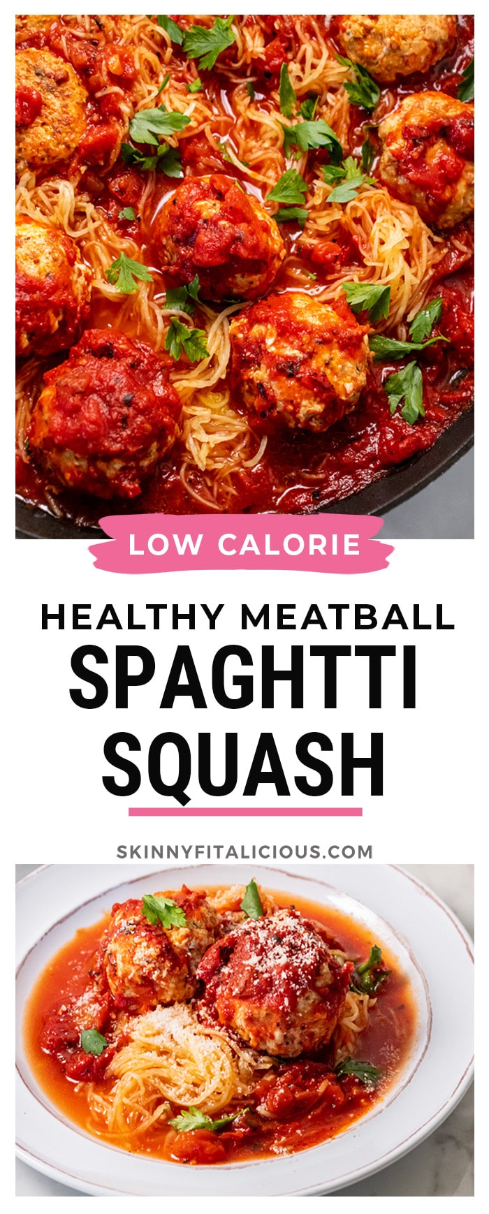 Healthy Turkey Veggie Meatballs with Spaghetti Squash is a lighter alternative to traditional spaghetti meatballs! 