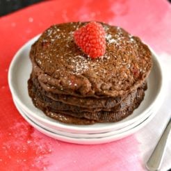Raspberry Buckwheat Chocoholic Pancakes
