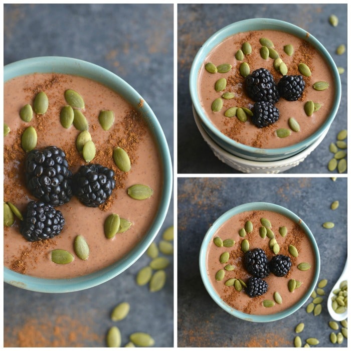Pumpkin Acai Bowl {GF, Low Calorie} Skinny Fitalicious