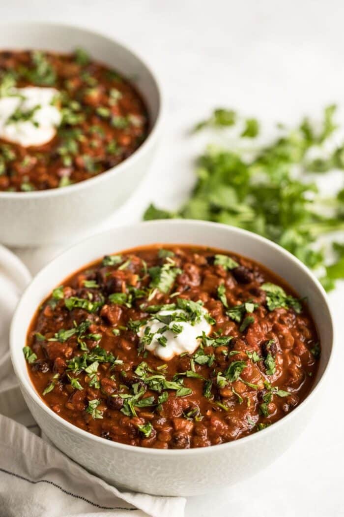 Black Bean Lentil Chili Skinny Fitalicious