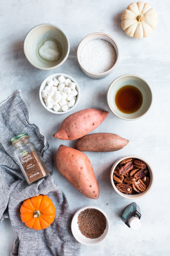 ingredients for healthy sweet potato casserole