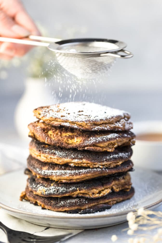 Pumpkin Coconut Pancakes {GF, Low Calorie, Paleo} Skinny Fitalicious®