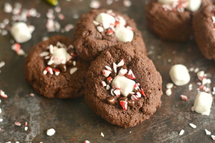 Healthy Peppermint Hot Chocolate Cookies