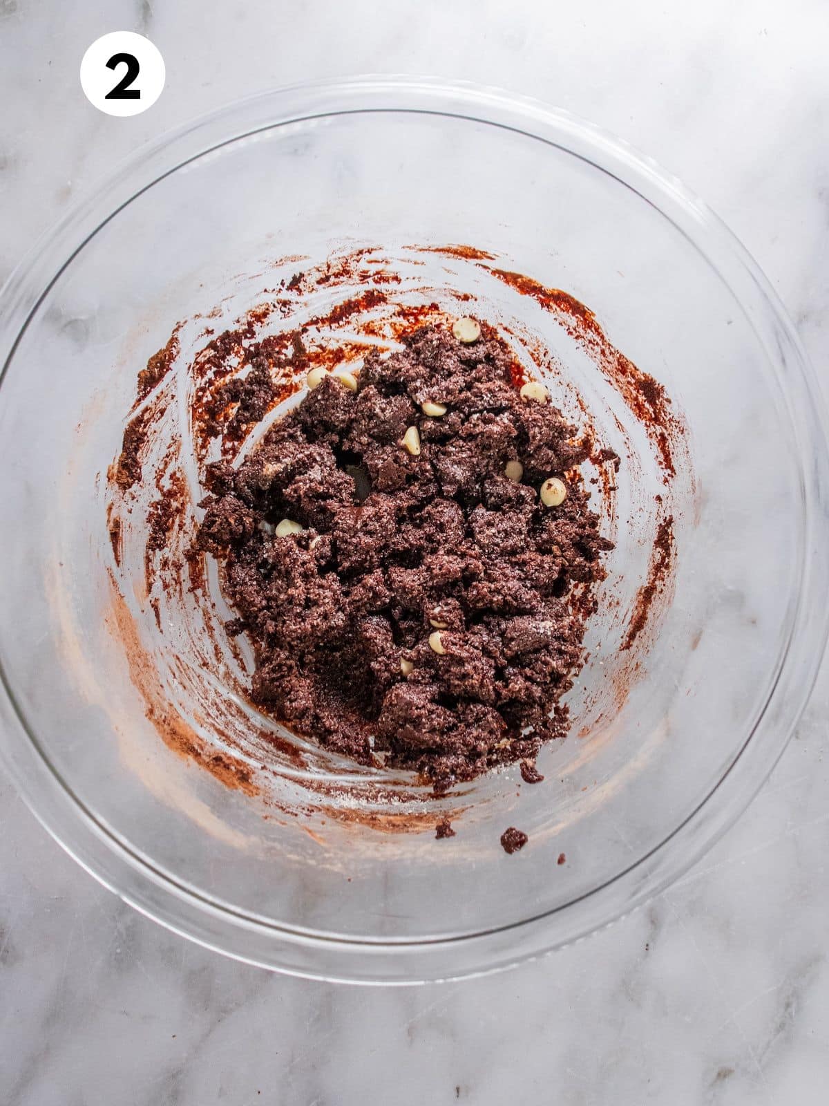 Cookie batter in a bowl.