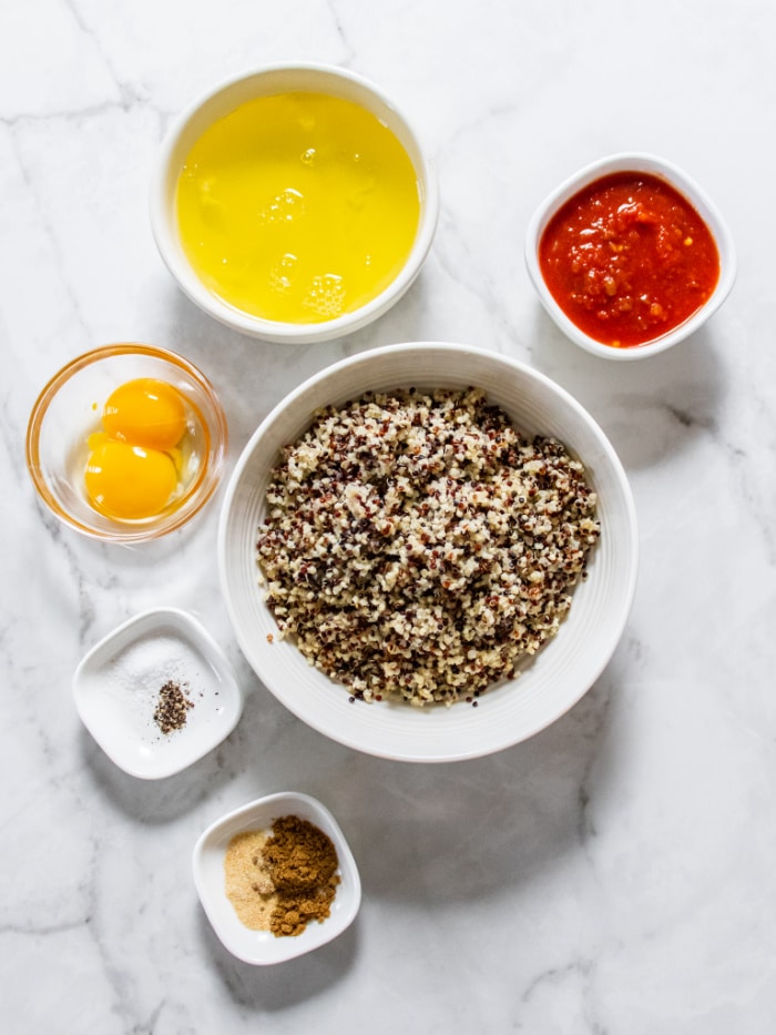 ingredients for egg muffins with quinoa