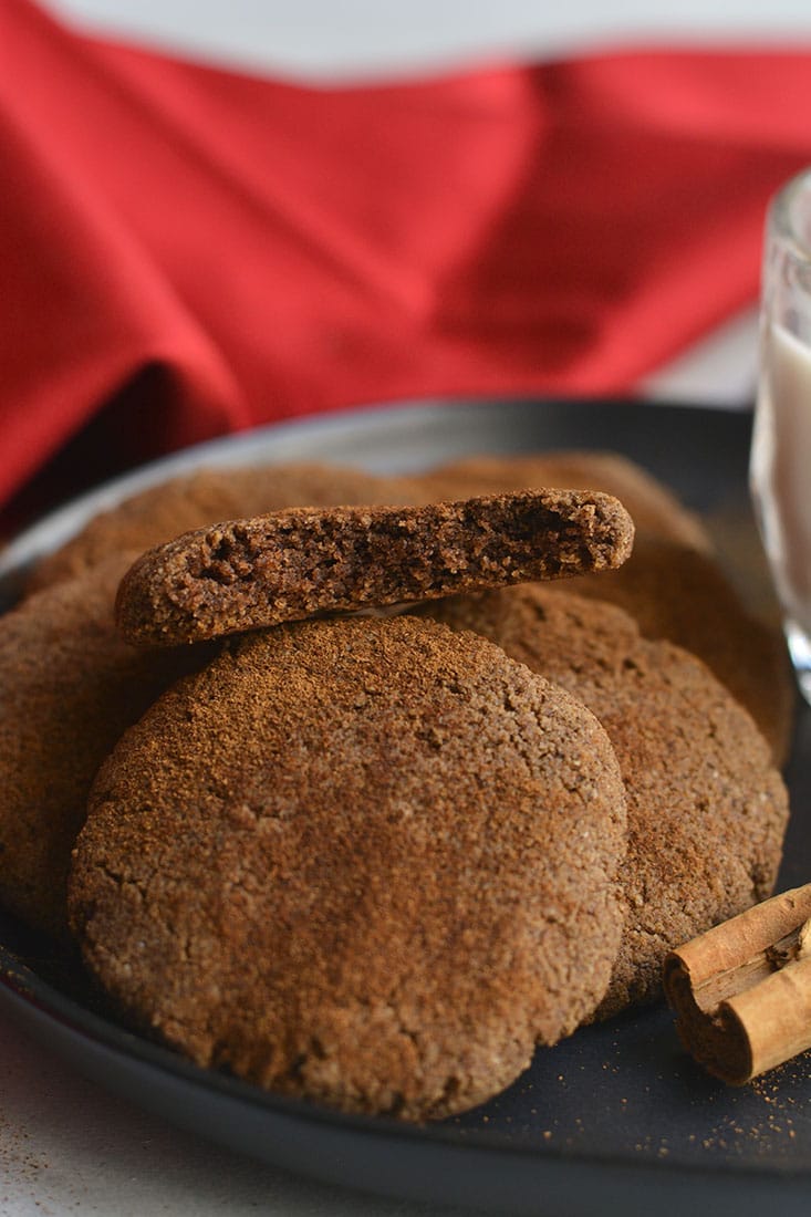 Grain Free Cinnamon Cookies! Laced with cinnamon, cloves and molasses, these chewy and delightful cookies are low in calories, easily customizable and quick to make. An anytime treat you can enjoy guilt free! Paleo + Gluten Free + Low Calorie