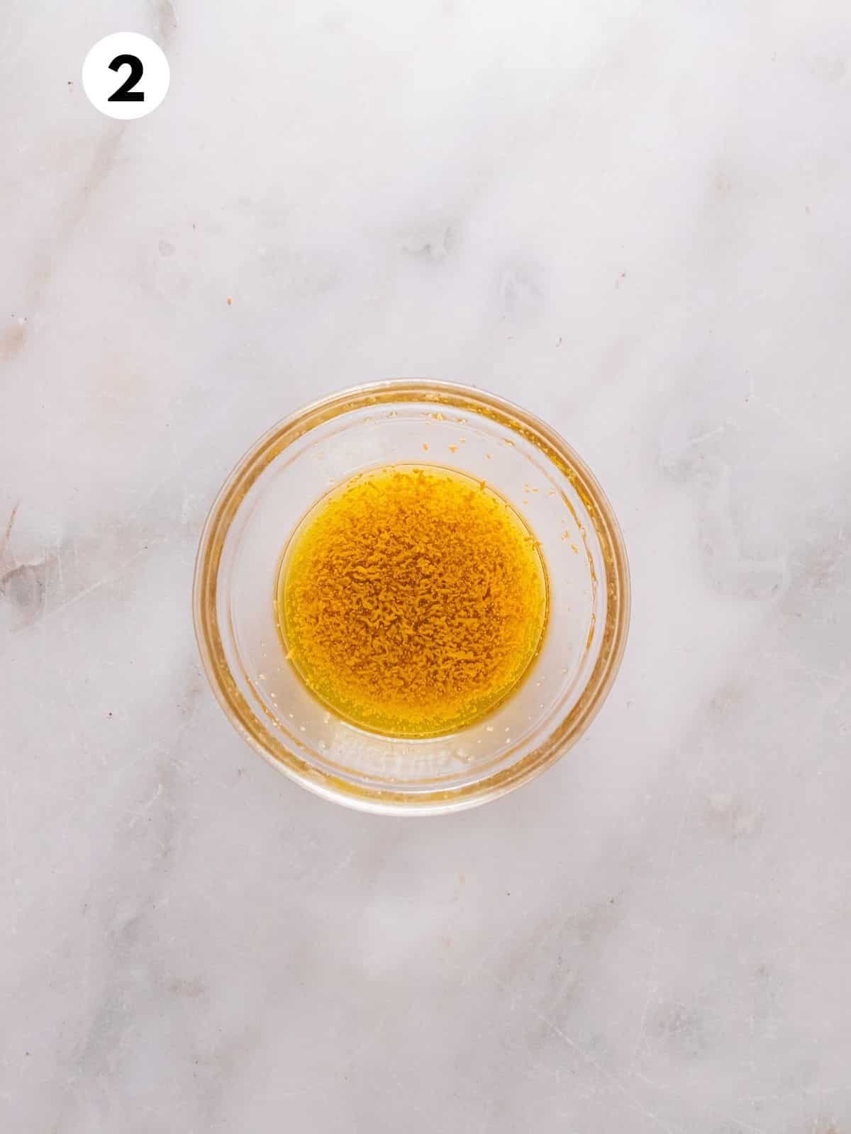 Dressing in a small bowl.