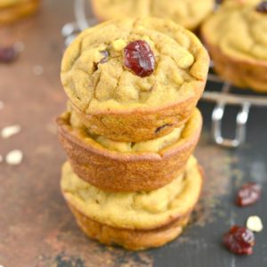Winter Squash Muffins made with cranberries, cinnamon and butternut squash. Gluten free and low calorie, this cozy muffin is a delicious snack on a winter day!