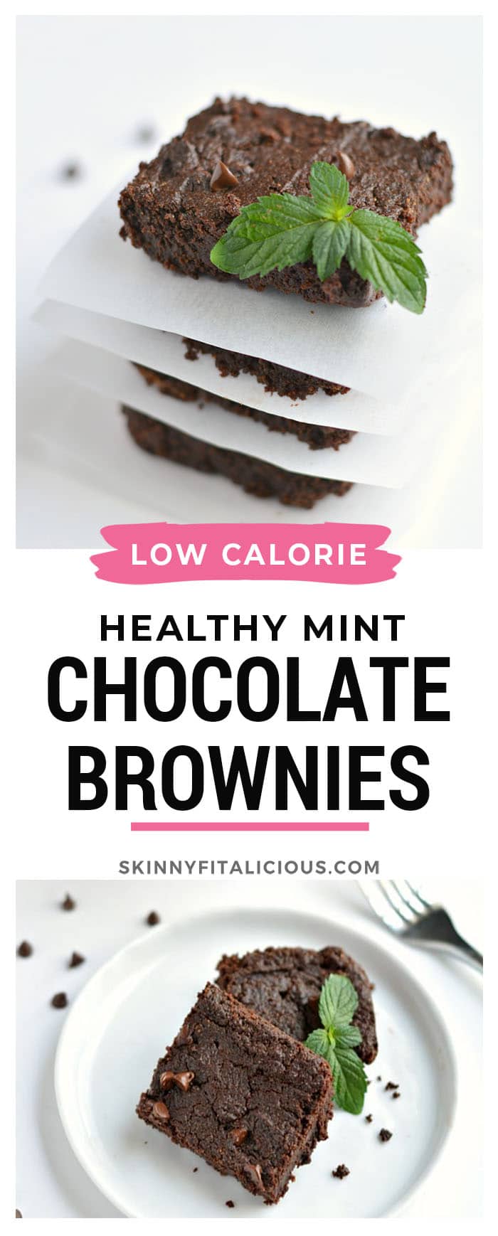 Flourless Mint Chocolate Chip Brownies made with no refined sugar or oil. A super simple mint-y fresh dessert treat made healthy with nut butter and double chocolate that no one can resist! 