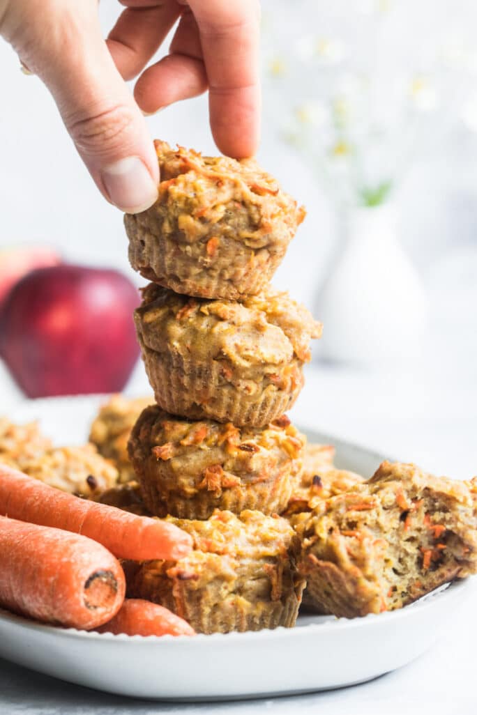 Healthy Carrot Apple Flax Muffins {GF, Low Cal} Skinny Fitalicious®