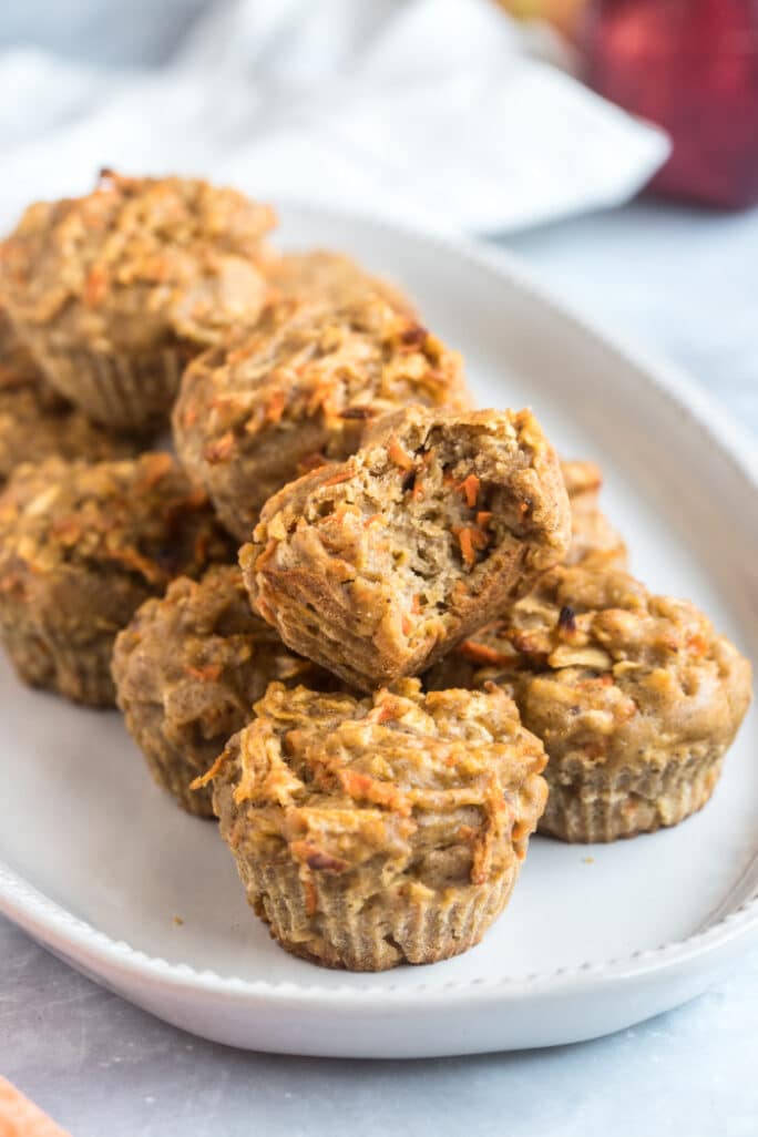 Healthy Carrot Apple Flax Muffins {GF, Low Cal} Skinny Fitalicious®
