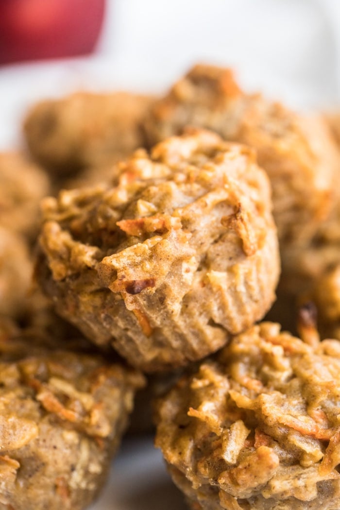 Healthy Carrot Apple Flax Muffins are made low calorie, gluten free and dairy free with nutrient dense ingredients. 