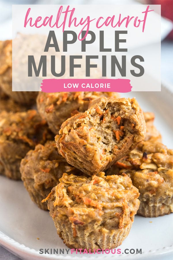 Healthy Carrot Apple Flax Muffins are made low calorie, gluten free and dairy free with nutrient dense ingredients.