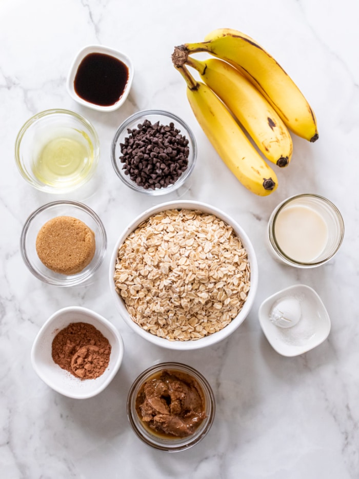 ingredients for low calorie peanut butter banana muffins