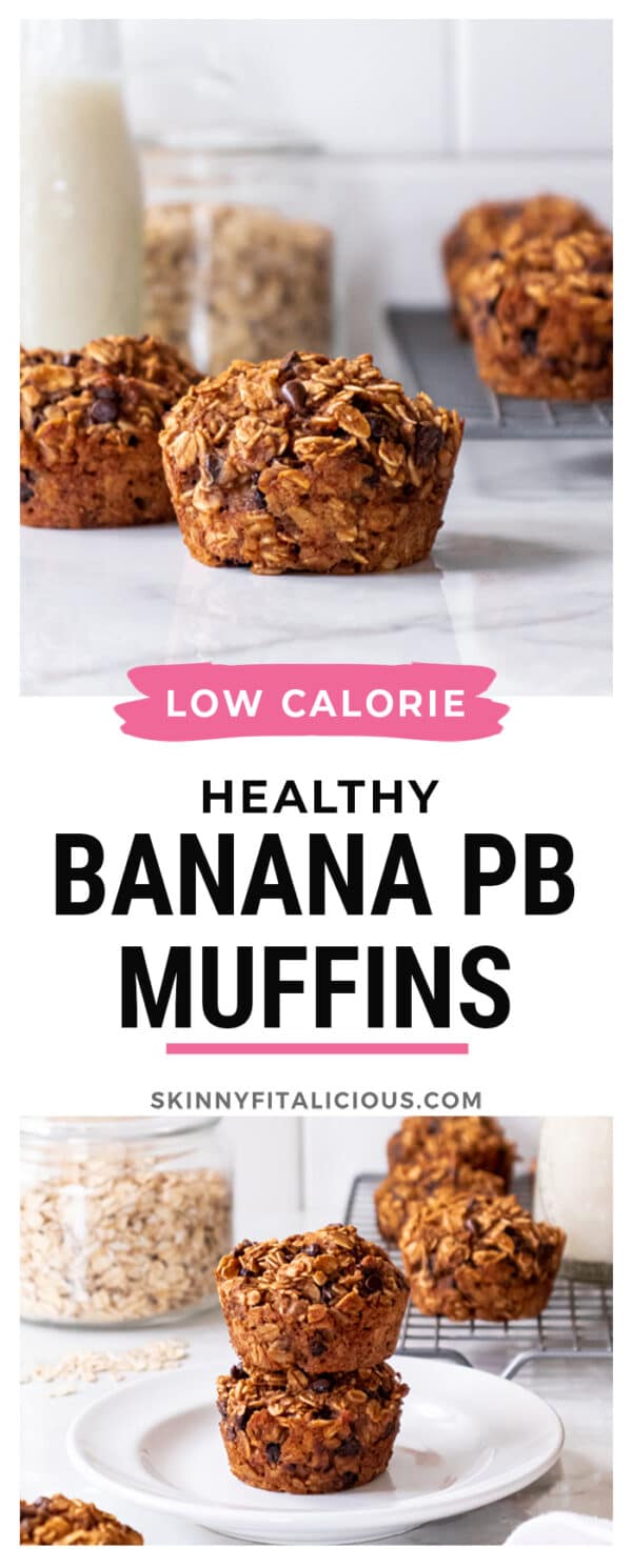 Low Calorie Peanut Butter Banana Muffins GF - Skinny Fitalicious