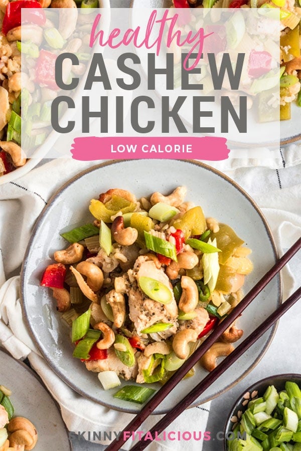 Cashew Chicken Bake is a simple, low calorie casserole dinner packed with protein and vegetables. A hearty gluten free meal that's filling and the whole family will love!