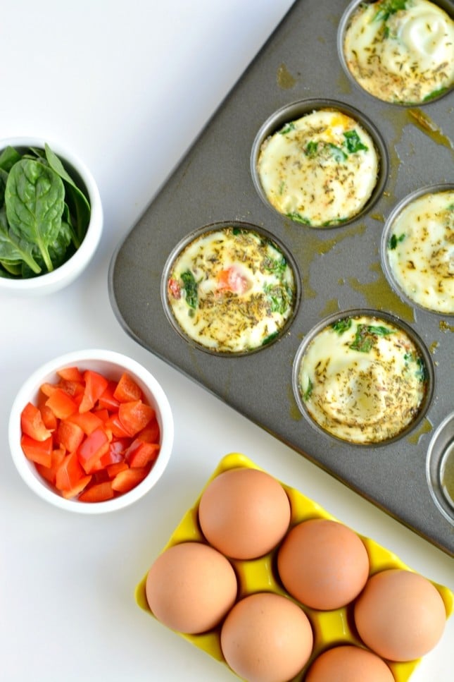 Easy Spinach Pepper Egg Muffins