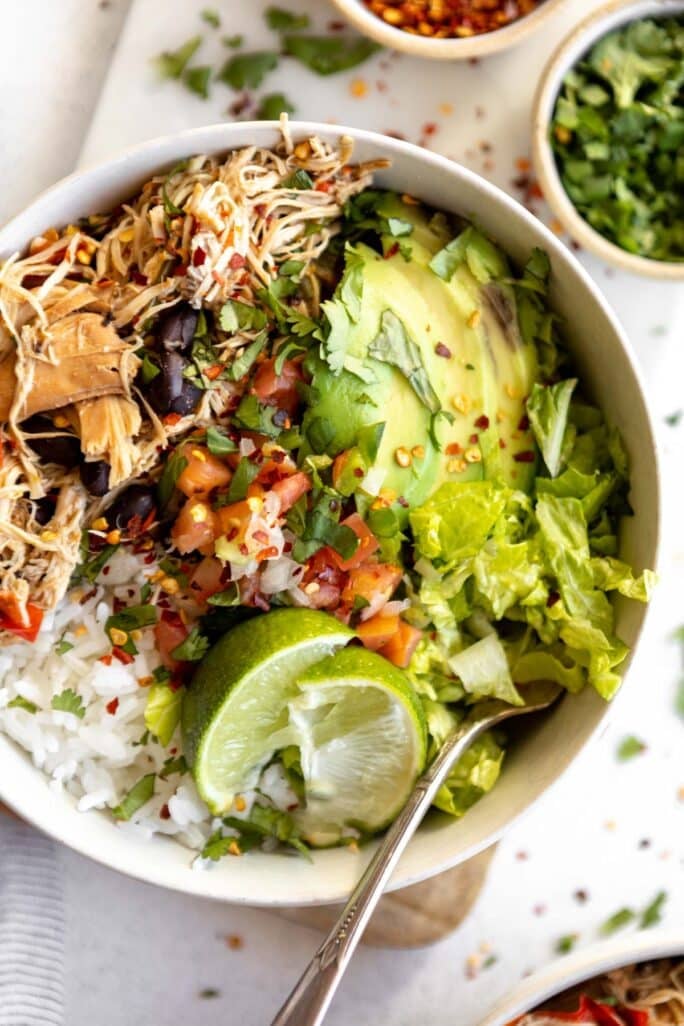 Slow Cooker Chicken Taco Bowls - Skinny Fitalicious®