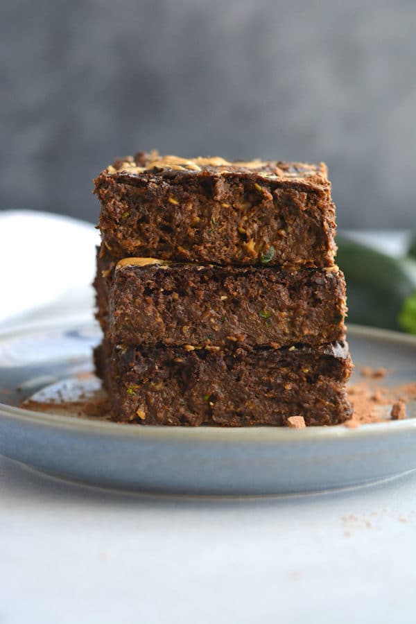 Zucchini Chocolate Espresso Brownies (Vegan, GF) Skinny Fitalicious®
