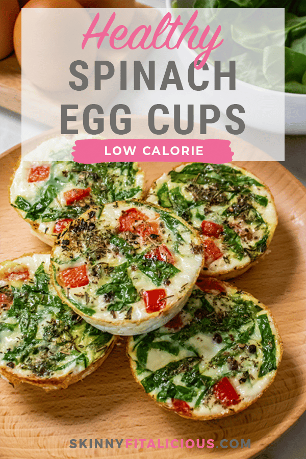 Spinach Pepper Egg Muffins are healthy egg white muffins packed with protein. 
