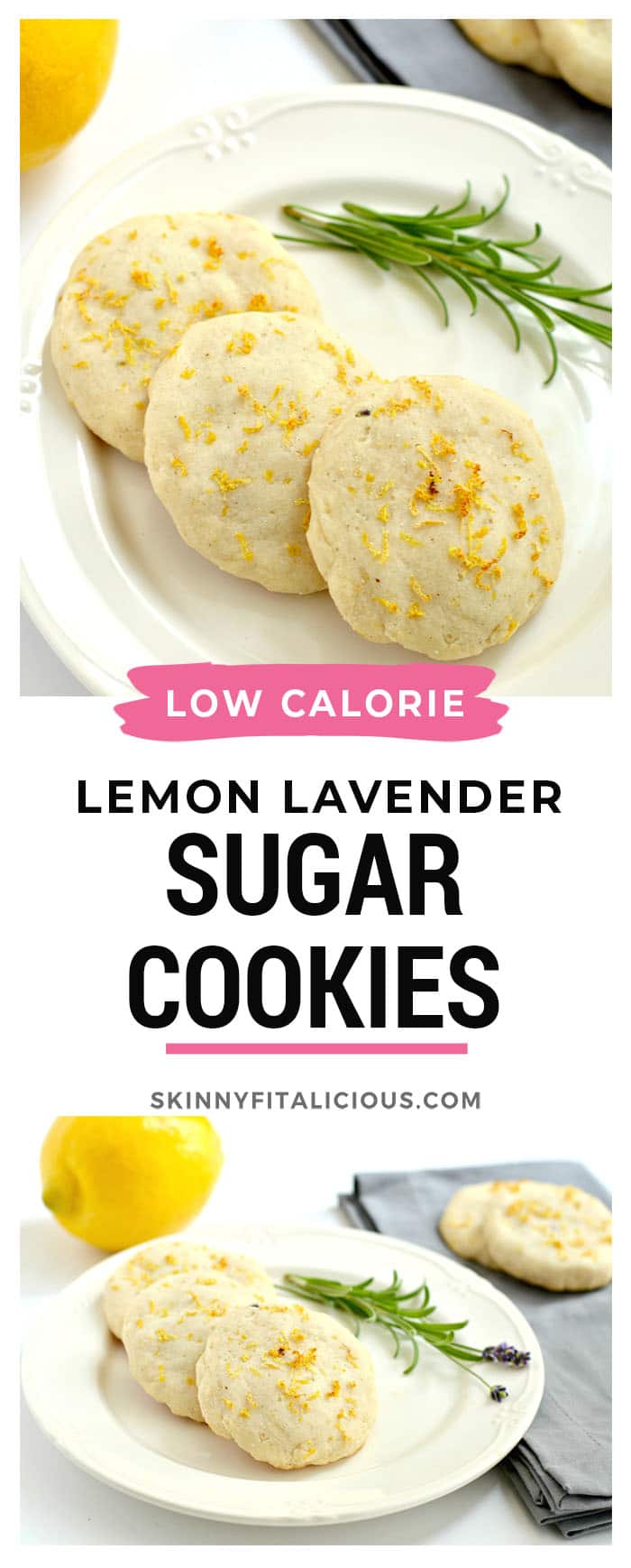 Healthy Lemon Lavender Cookies are perfect for warm weather! Packed with citrus, these Vegan, gluten free cookies are light, refreshing and subtly sweet. Gluten Free + Low Calorie + Vegan