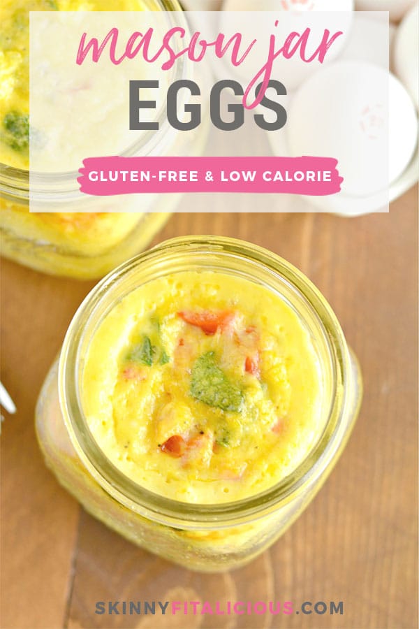 Mason Jar Eggs are the perfect on-the-go protein packed breakfast! These make ahead eggs are super easy, store fresh in the fridge for days and are completely customizable to your taste buds! 