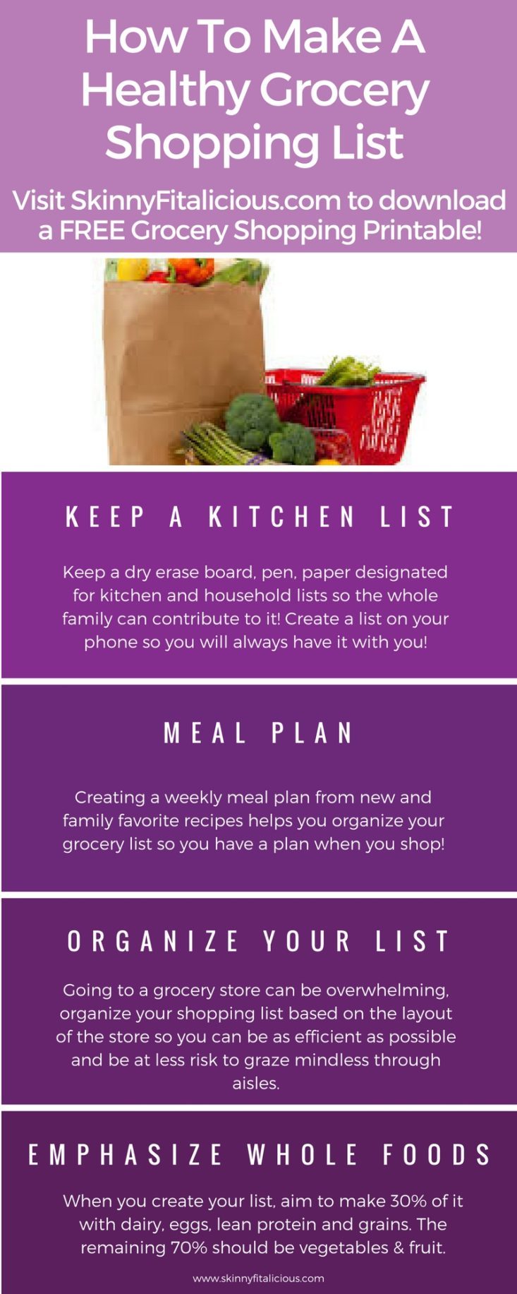 There is no right or wrong way to making a healthy grocery shopping list, but there are definitely a few ways you can stay organized.