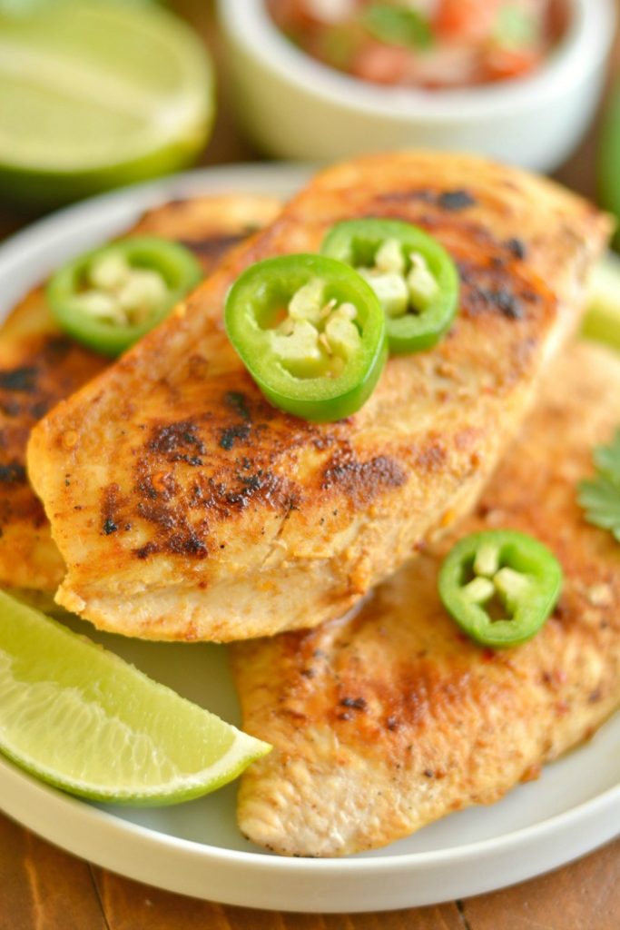 Mouthwatering Jalapeño Lime Chicken that's big on flavor and takes 15 minutes to make. A gluten free, low calorie meal, that's delicious and easy and guaranteed to spice up boring chicken!