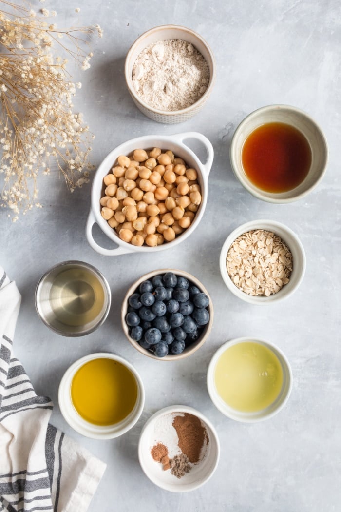 chickpea donut ingredients on a board