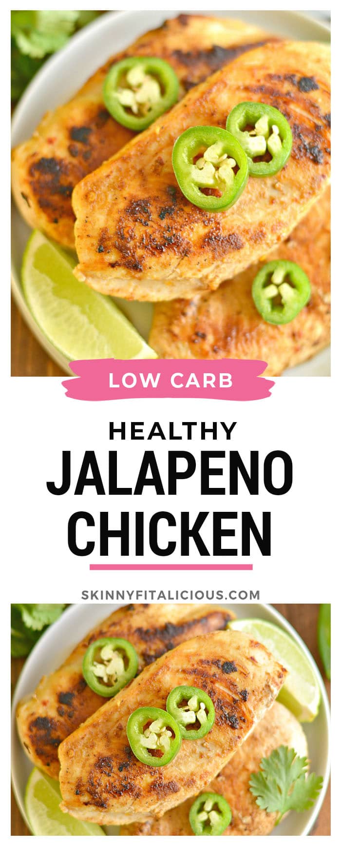 Mouthwatering Jalapeño Lime Chicken that's big on flavor and takes 15 minutes to make. A gluten free, low calorie meal, that's delicious and easy and guaranteed to spice up boring chicken! Paleo + Gluten Free + Low Calorie