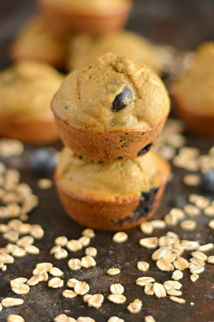 Sugar free Blueberry Apple Cider Vinegar Muffins made gluten free with just 6-ingredients. A hearty yet, soft & moist low calorie breakfast or snack!