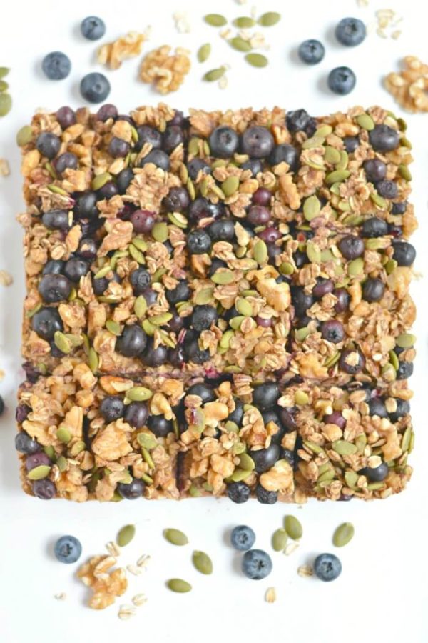 Blueberry Protein Walnut Breakfast Bars Skinny Fitalicious