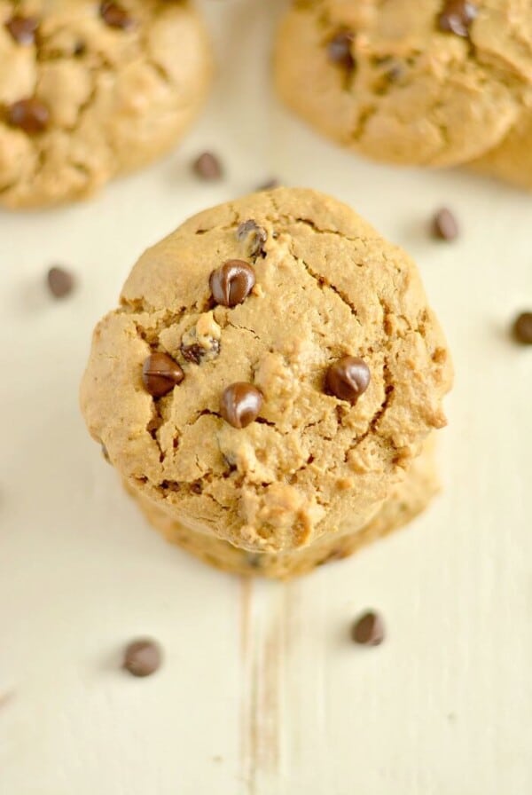 OMG Good Low Carb Chocolate Chip Cookies! Creamy, insanely buttery, thick, rich cookies bursting with rich chocolatey goodness! Hearty low carb cookies so good you may have to hide them. Gluten Free + Low Calorie