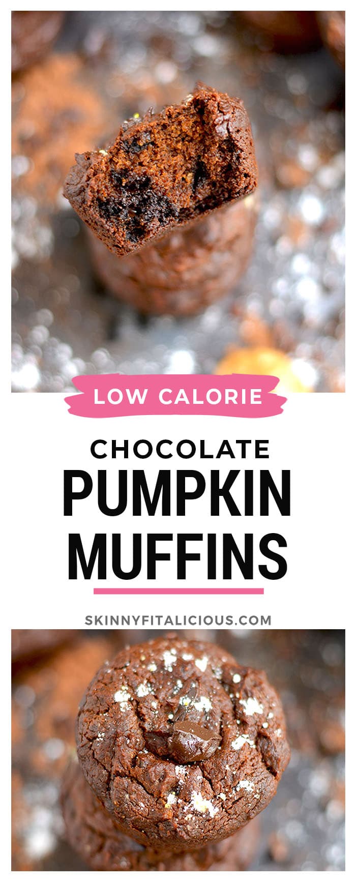 Chocolate Almond Pumpkin Muffins made healthy with whole food ingredients! Whether you're in it for the pumpkin, almond butter or chocolate these Chocolate Almond Pumpkin Muffins will give you your fix! Gluten Free + Low Calorie + Paleo