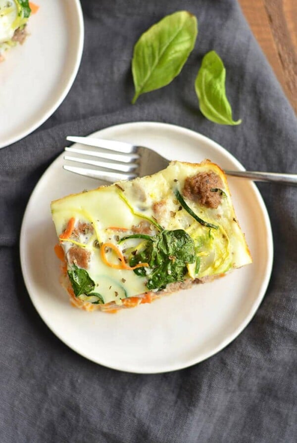 Wake up to a healthy Spiralized Breakfast Casserole made with wholesome ingredients, bursting with comforting flavors & packed with 20 grams of protein. This is one breakfast you will want to wake to! Paleo + Gluten Free + Low Carb + Low Calorie