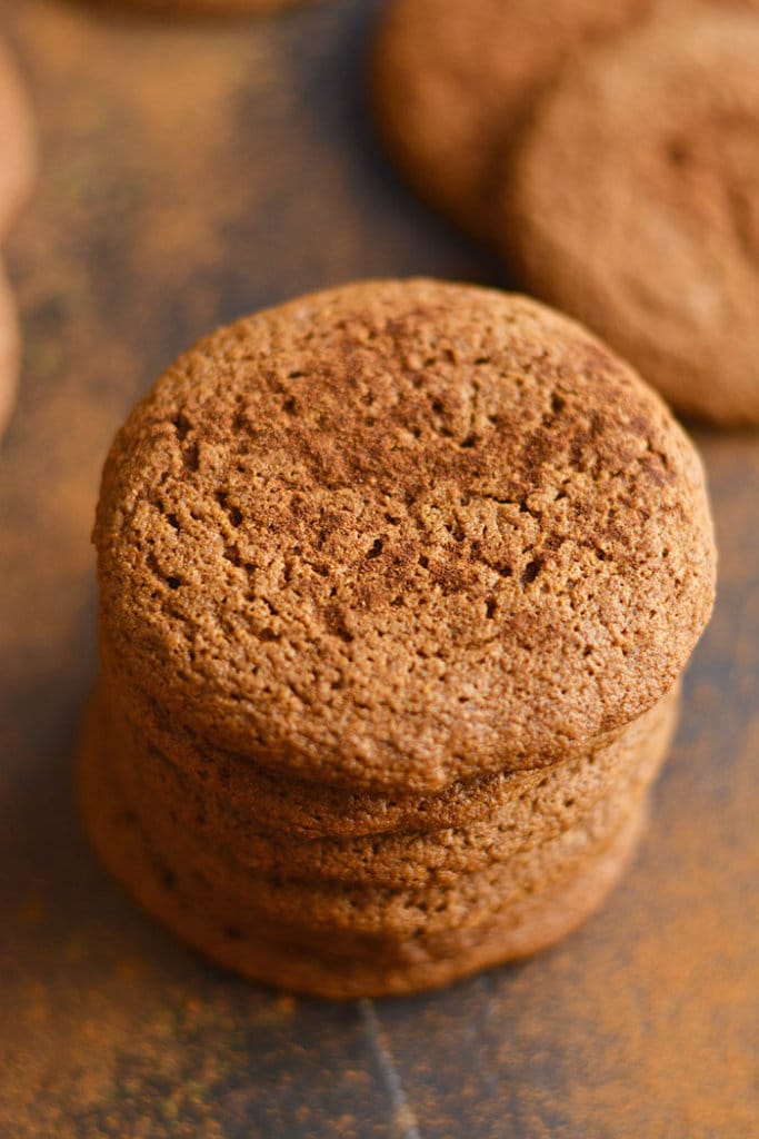 These Healthy Snickerdoodles are a classic cookies with a healthy makeover. Made with oat flour with no refined oil or sugar, these healthier cookies take 10 minutes to make & are guaranteed to blow your baking socks off! Gluten Free + Low Calorie