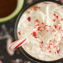 Spruce up your coffee with this Skinny Peppermint Mocha Coffee Creamer! Naturally sweetened, low in calories and dairy free, this healthy alternative to store creamers is free of preservatives and artificial ingredients. Gluten Free + Low Calorie + Vegan + Paleo