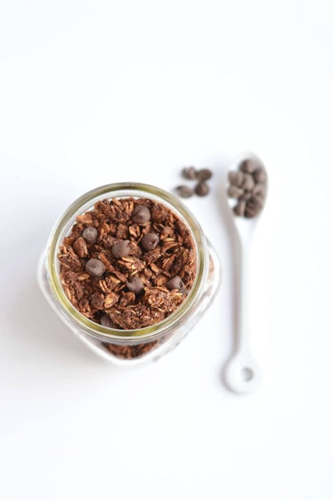 Skinny Chocolate Granola with Chia Seeds {GF, Low Cal, Vegan} Skinny
