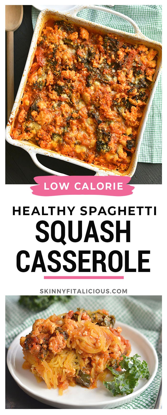 Paleo Spaghetti Squash Lasagna! A healthy casserole perfect for a make ahead meal. Easy to make, packed with protein, feeds a crowd and is freezer friendly!