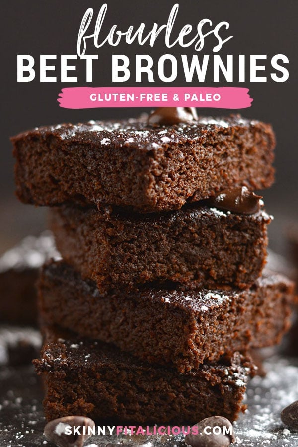 Luscious Red Velvet Beet Brownies! Made secretly healthy with beets, these brownies are rich, dark and chocolatey. Exactly the way brownies are meant, only healthier and a weight loss friendly recipe! Gluten Free + Low Calorie + Paleo