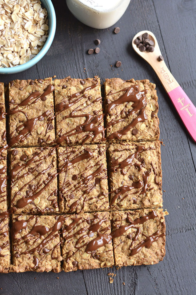 Chocolate Peanut Butter Granola Bars {GF, Low Cal, Vegan} Skinny