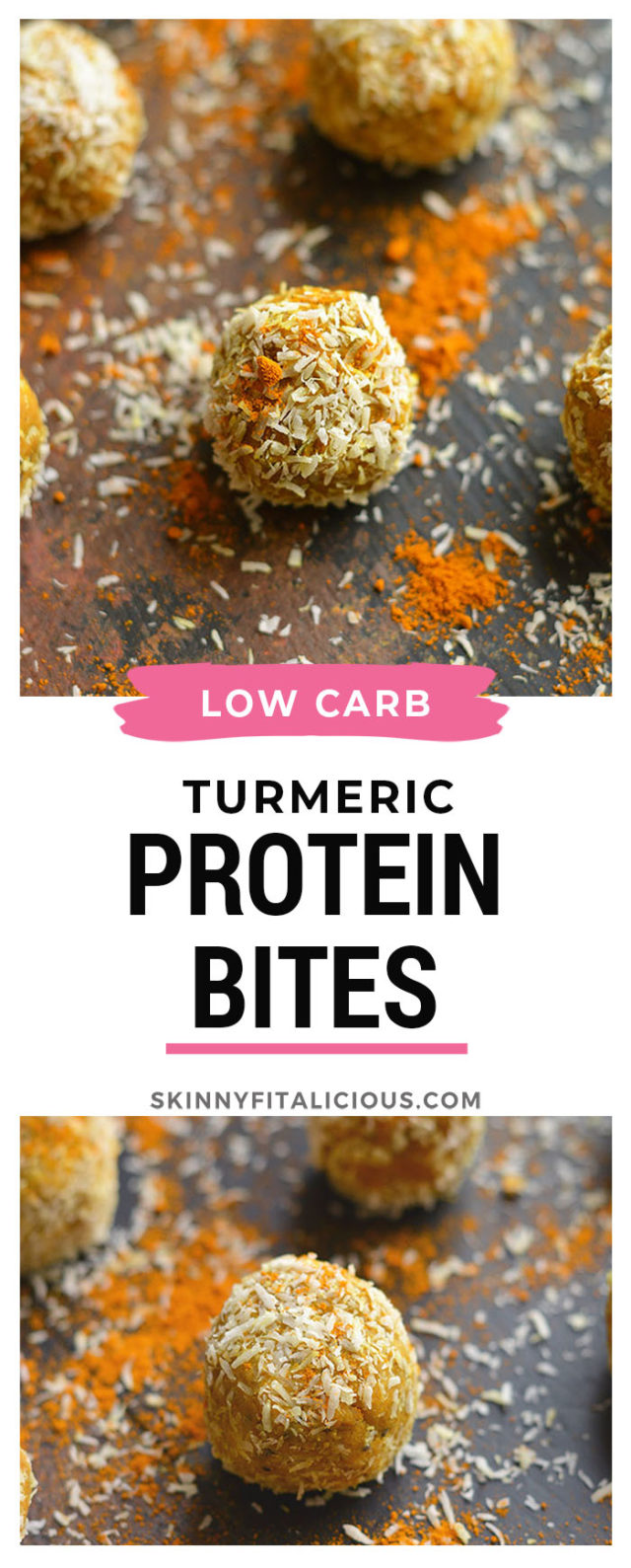 Turmeric Protein Bites {GF, Low Carb, Paleo, Vegan} Skinny Fitalicious®