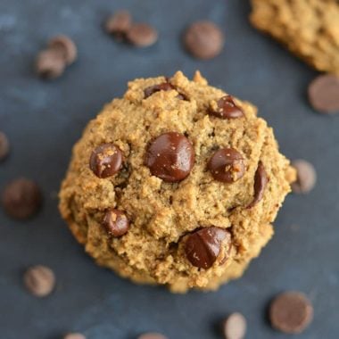 Skinny Chocolate Chip Cookies made lighter & nutritionally balanced, yet just as scrumptiously chewy &delicious as the original recipe. Perfect for healthy snacking! Vegan + Gluten Free + Low Calorie
