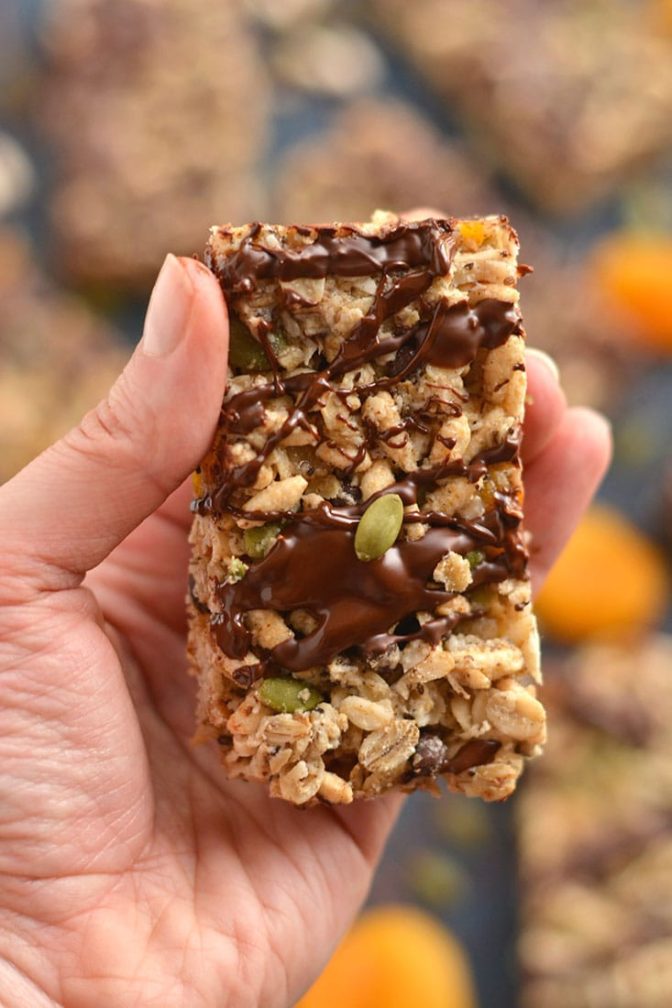 Trail Mix Granola Bars {GF, Low Calorie, Vegan} Skinny Fitalicious®
