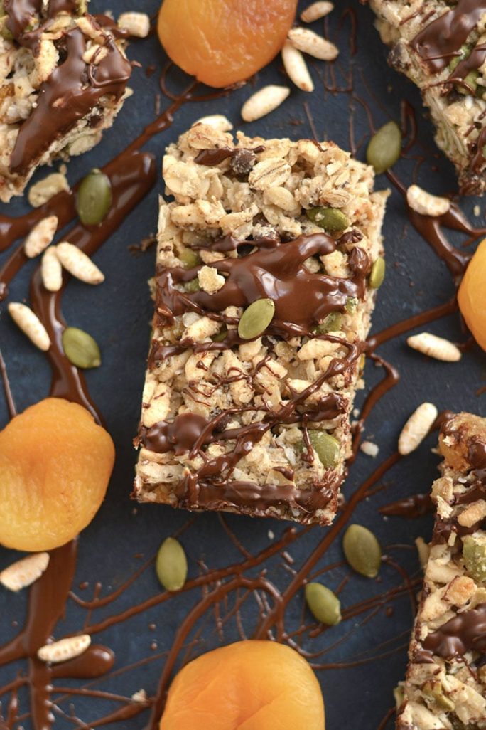 Trail Mix Granola Bars {GF, Low Calorie, Vegan} Skinny Fitalicious®